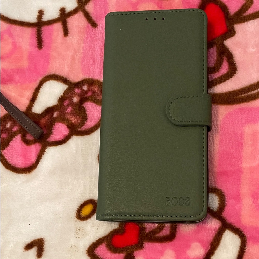 Boss Green Leather Folio Phone Case